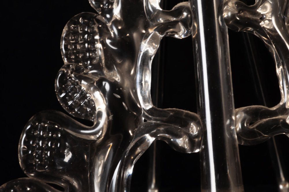 Large Sconce Stoup In Spun Glass-photo-4