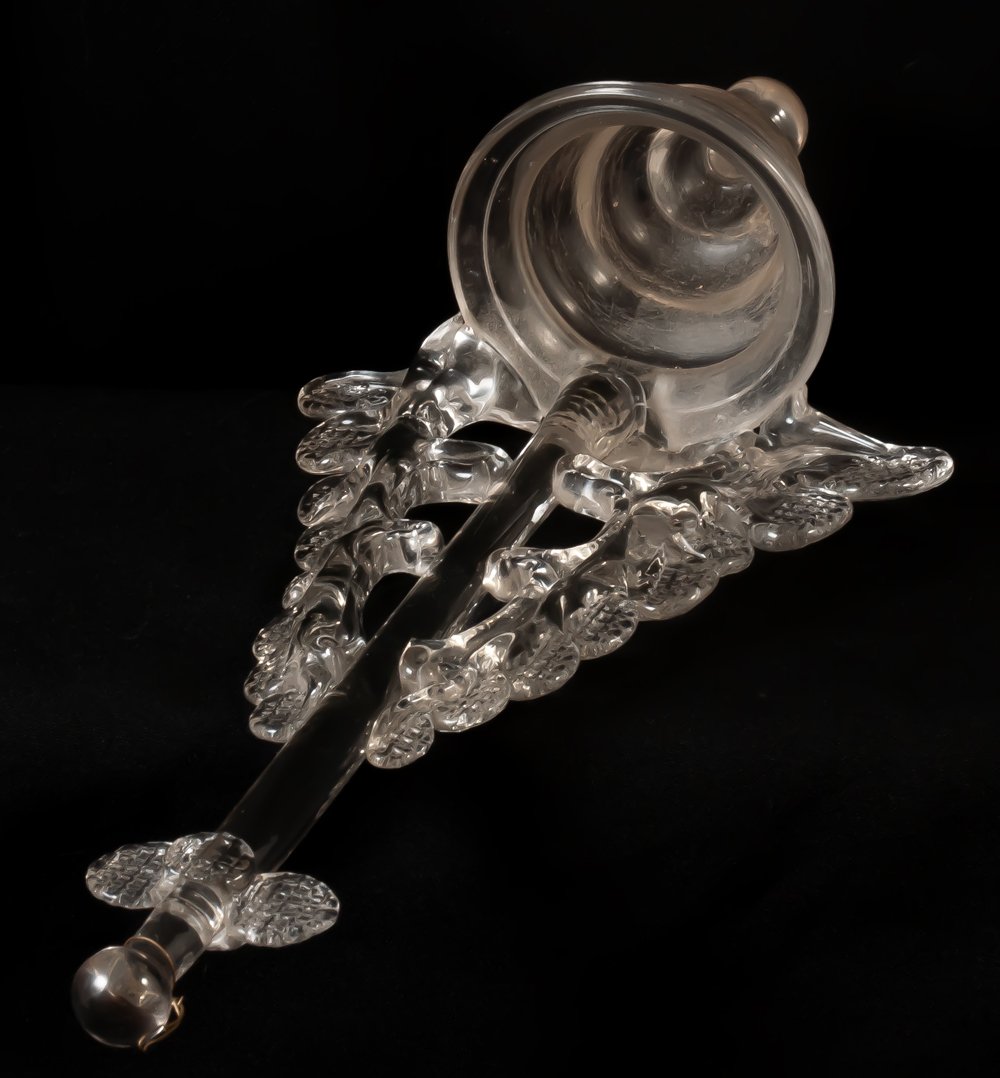 Large Sconce Stoup In Spun Glass-photo-1