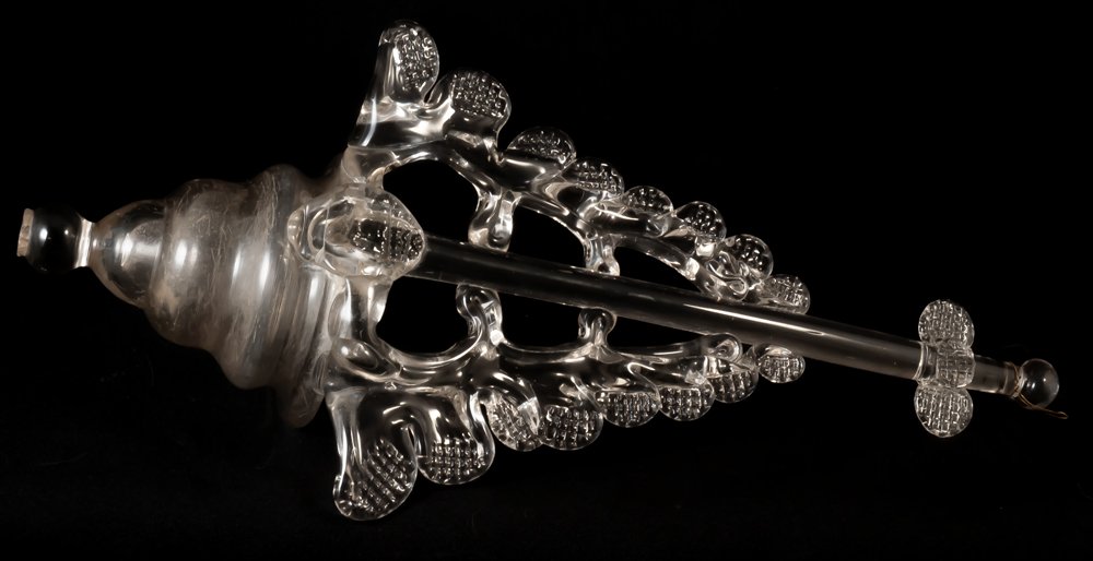 Large Sconce Stoup In Spun Glass-photo-2