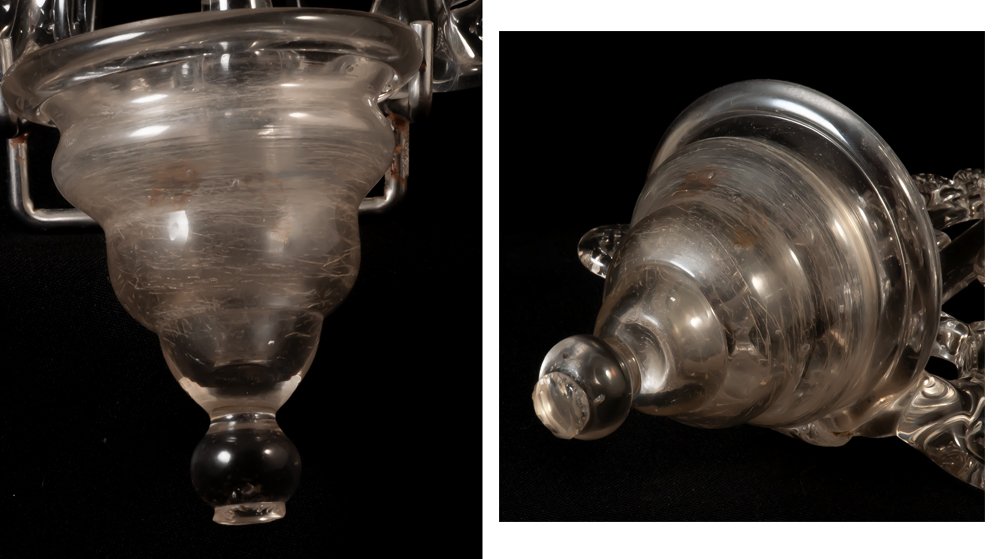 Large Sconce Stoup In Spun Glass-photo-3