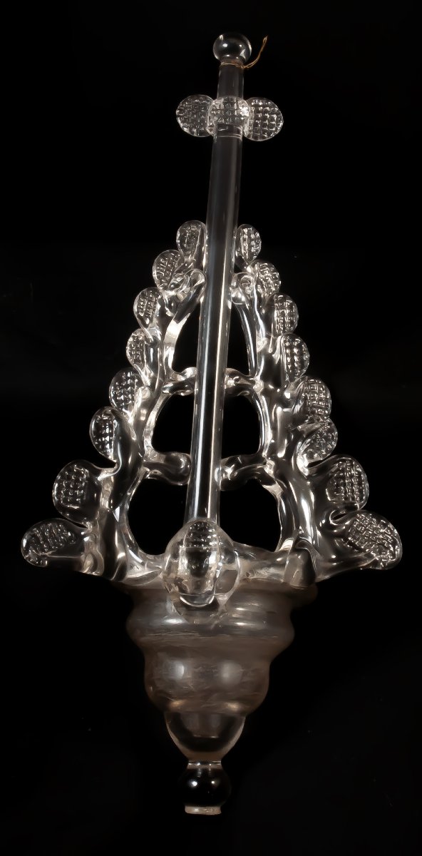 Large Sconce Stoup In Spun Glass-photo-4