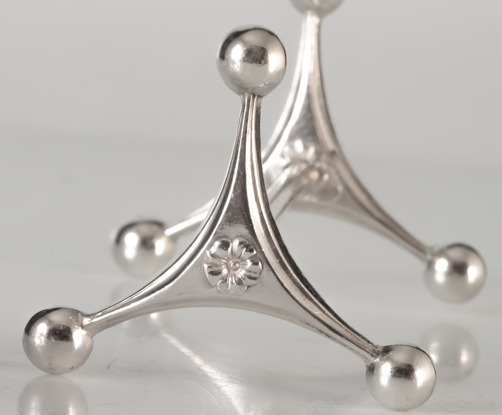 5 Solid Silver Art Deco Knife Holders