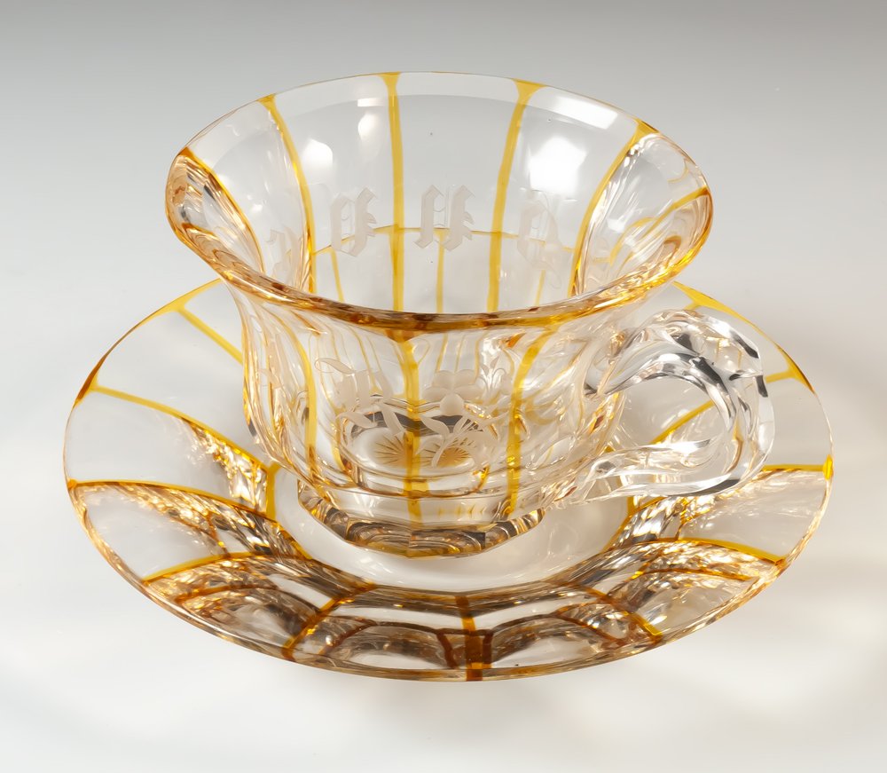Tasse à thé " Souvenir " en cristal taillé-photo-2