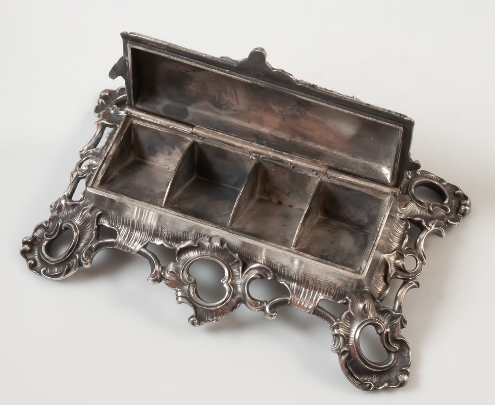 Wmf Large Rocaille Stamp Box-photo-1