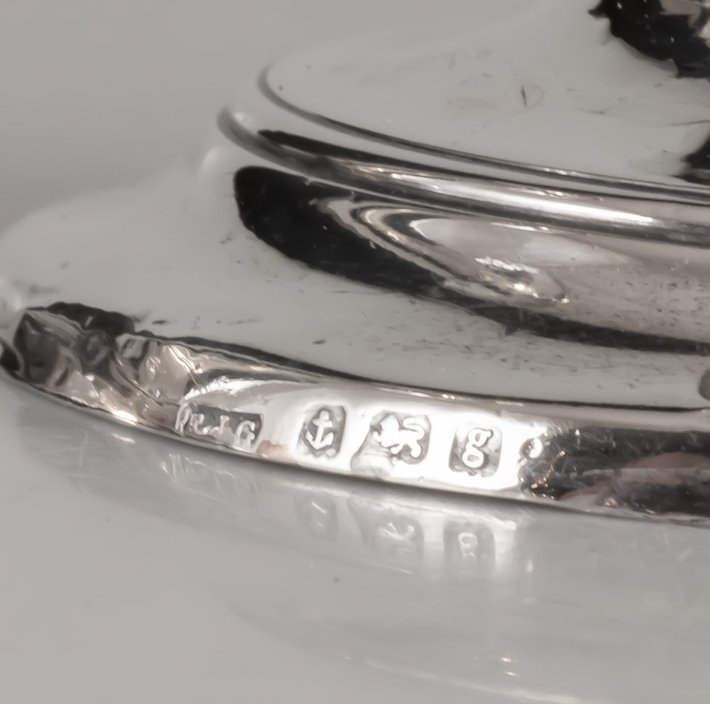 Pair Of Happiness Of The Day Silver Candlesticks English-photo-2