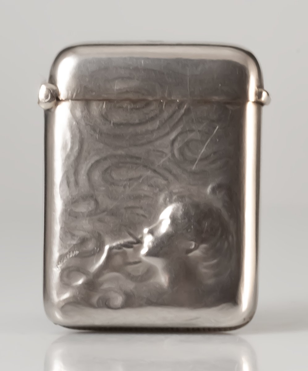 pyrogène boite à allumettes argent massif art nouveau
