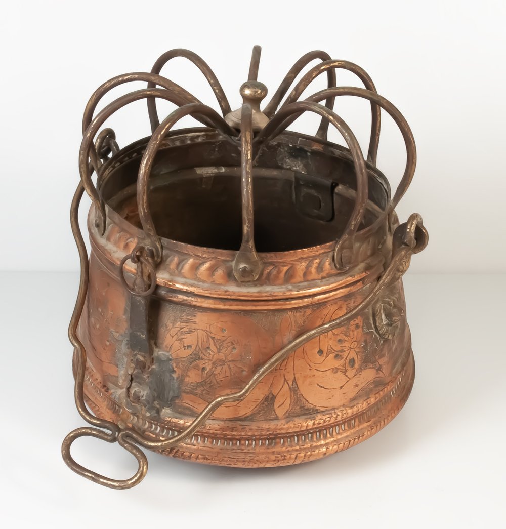 18th-century Copper Spider-shaped Bed Warmer