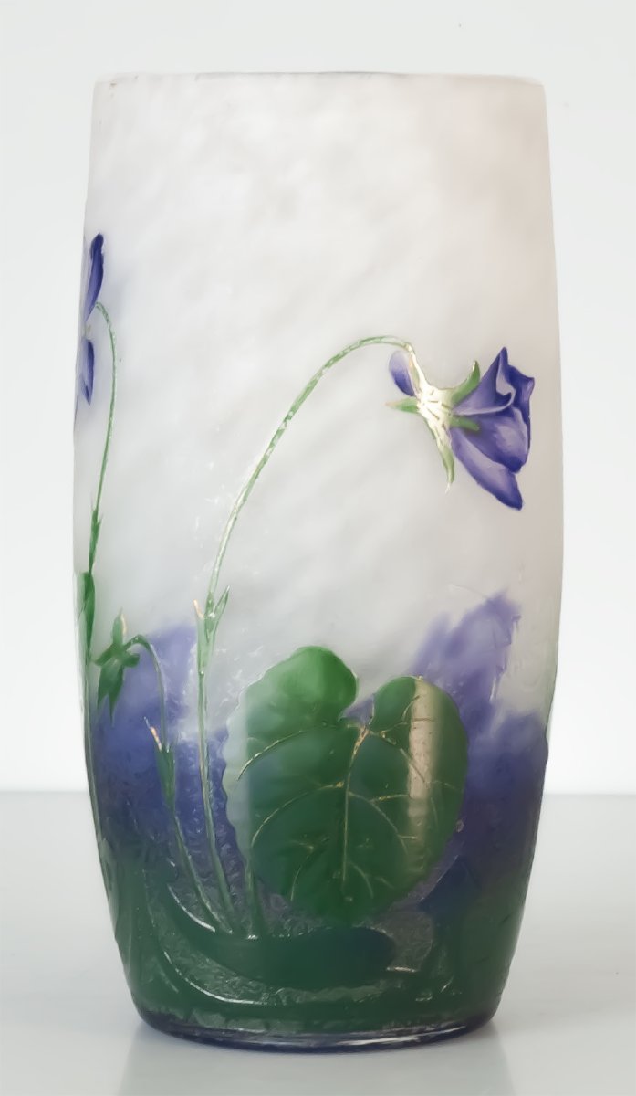 Daum Nancy Art Nouveau Vase With Violets-photo-3