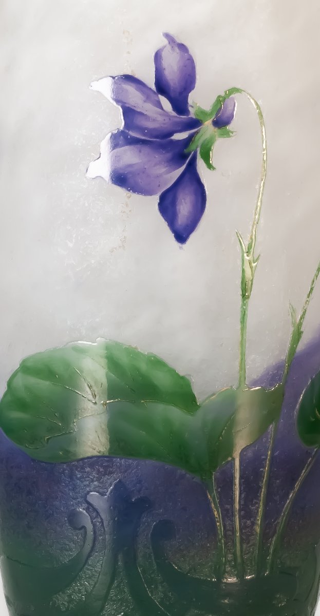 Daum Nancy Art Nouveau Vase With Violets-photo-1