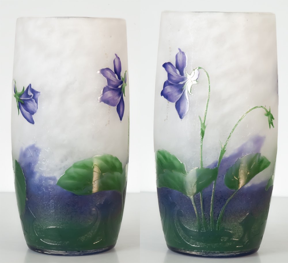 Daum Nancy Art Nouveau Vase With Violets-photo-2