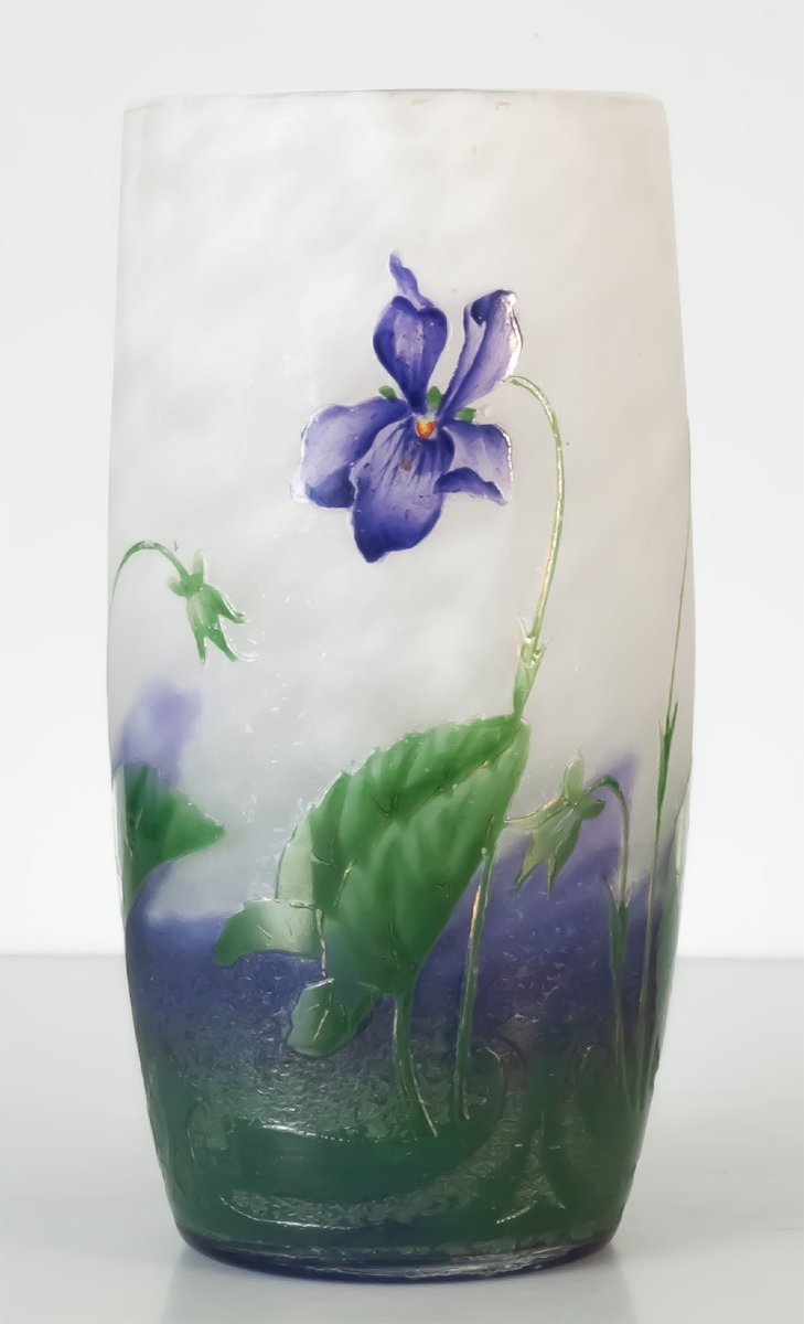 Daum Nancy Art Nouveau Vase With Violets