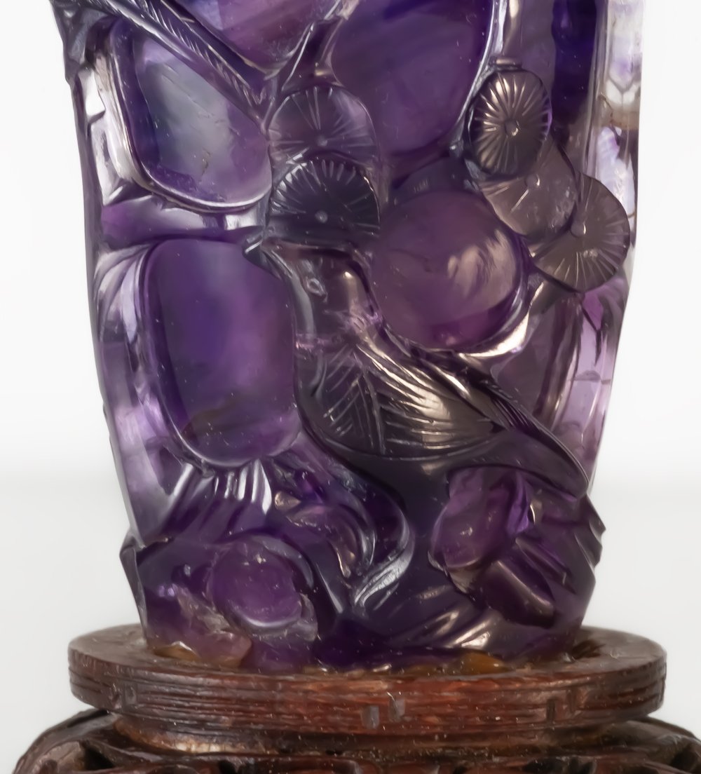 Asian Snuff Box Made Of Amethyst From China And Japan-photo-3