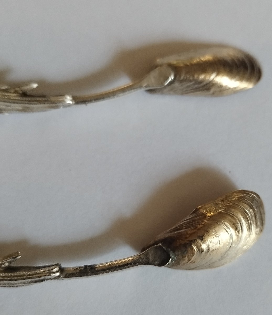 Two Silver Spoons Shaped Like A Lobster And A Seashell -photo-4