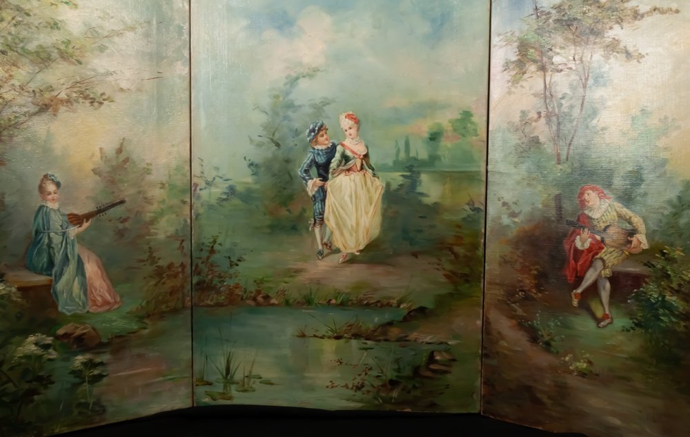 Paravent de table triptyque scène romantique-photo-3
