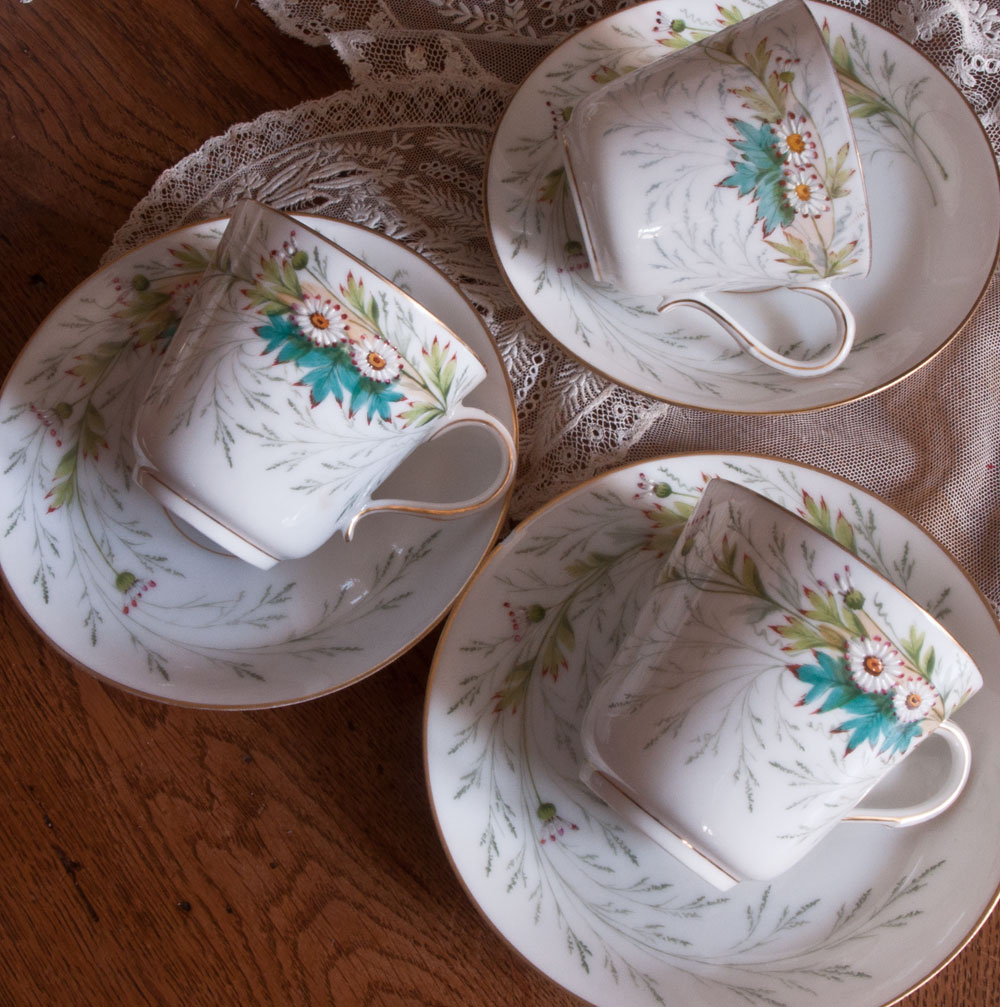 Jean Pouyat Limoges Coffee Tea Set Porcelain Decor Daisies-photo-4