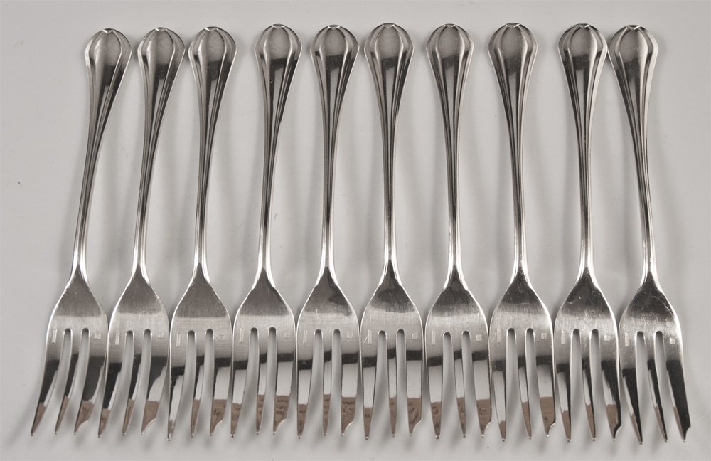 Christofle 10 Art Deco Cake Forks-photo-3