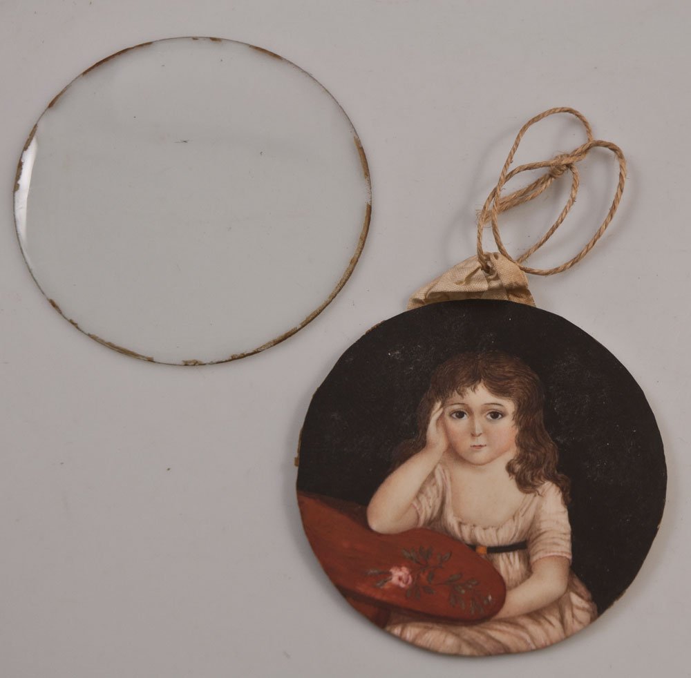 Miniature Portrait Of Young Girl Caroline De Conflans (?)-photo-2