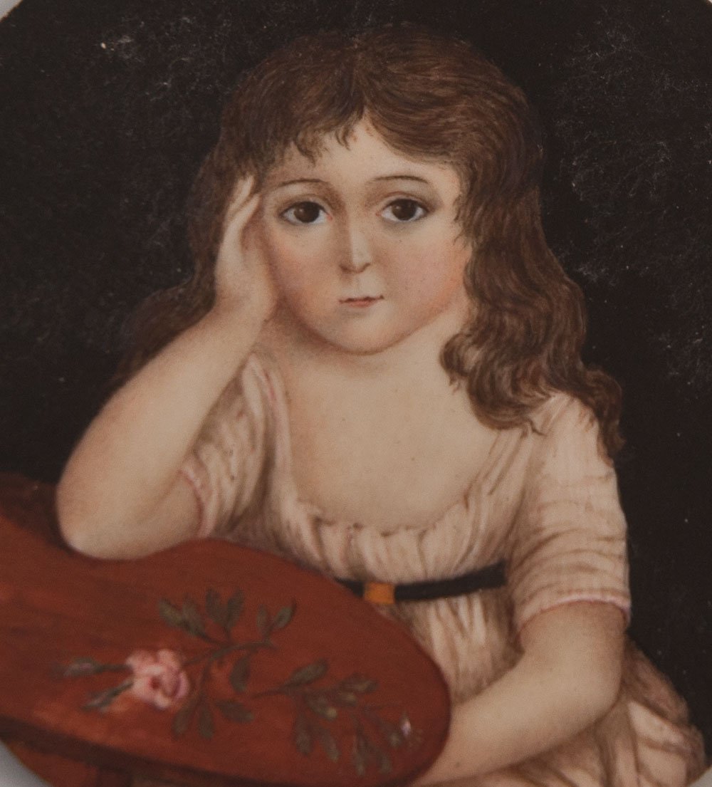 Miniature Portrait Of Young Girl Caroline De Conflans (?)
