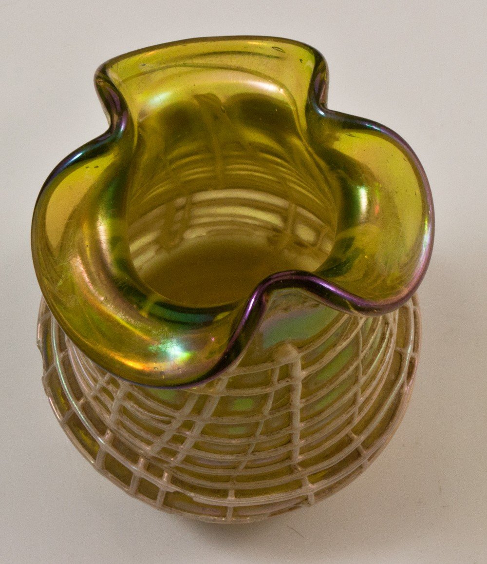 Vase Art Nouveau En Verre irisé Loetz Kralik-photo-3