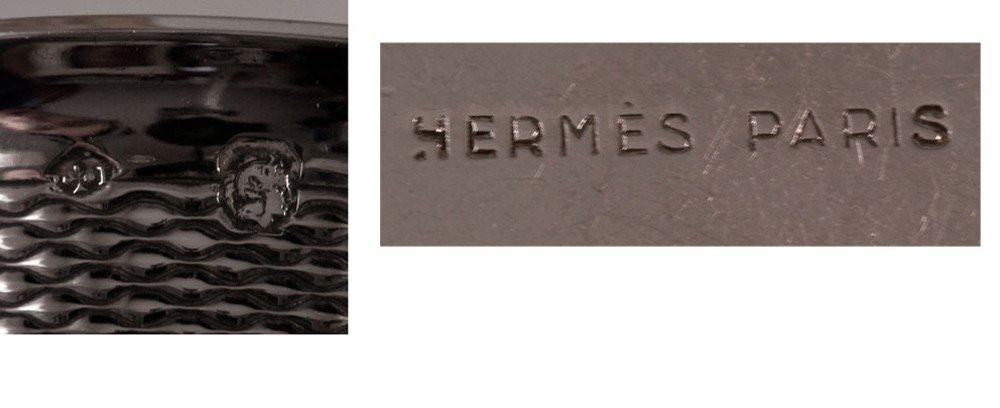 Hermès Paris 2 Gobelets + 2  coupelles En Argent -photo-4