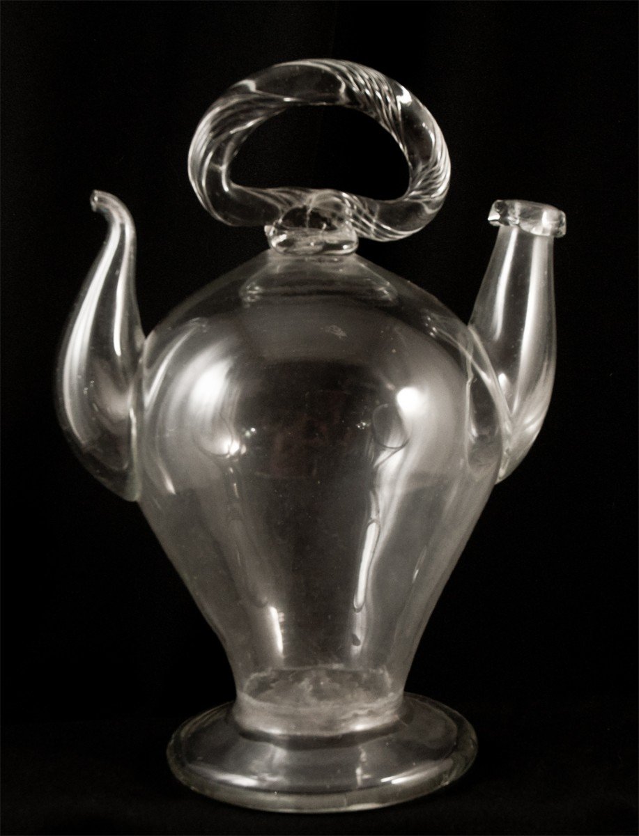 Cantir / Holy Water Jug In Blown Glass