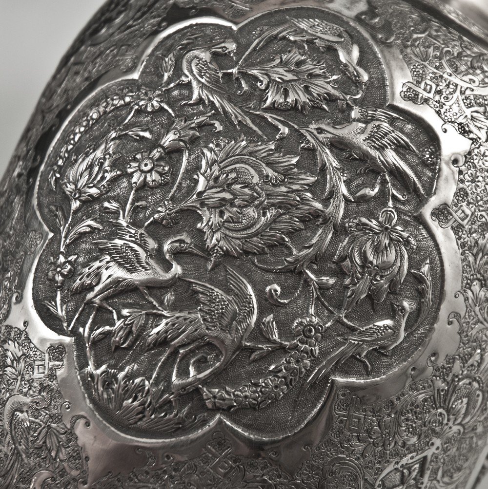Iran Vase In Persian Kajar Silver Hallmark 84-photo-4