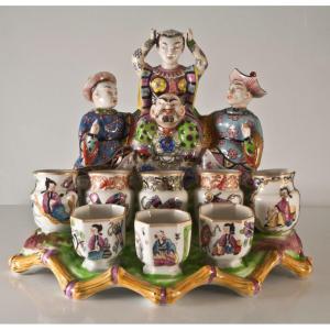 Bayeux Groupe En Porcelaine Marchands d'épices Chinois