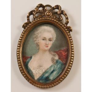 Aumont: Miniature Portrait Of Adrienne Le Couvreur, French Theater Actress