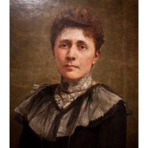 Joseph Auguste Brunetton (1863-1923): Portrait Of Woman Ag28