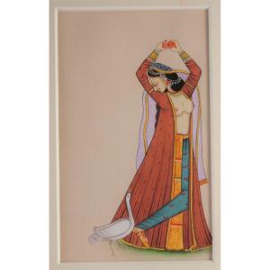 Miniature érotique Indienne / Inde Femme Dénudée 