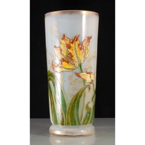 Vase Lamartine Legras Verre Opaliné Art Nouveau