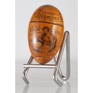 Wooden Sewing Egg Nadel Colombus Case 1890