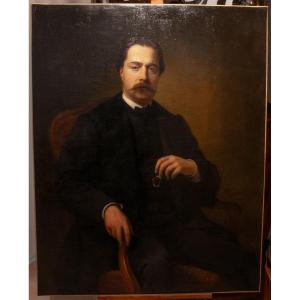 Jean-pierre Monseret (1813-1888): Portrait D’homme De Qualité  AG38