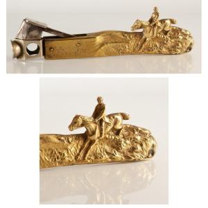 Coupe Cigares Au Cavalier Bronze XIXème