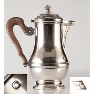 Selfish Coffee Pot / Coffee Maker In Solid Silver, Minerva Hallmark Tétard Frères