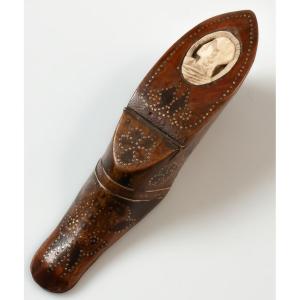 Wooden Snuffbox In The Shape Of A Shoe