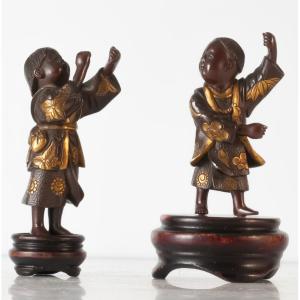 Miyao Eisuke Two Children Okimonos