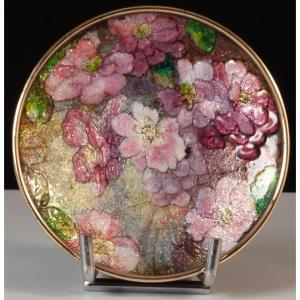 Camille Fauré Limoges coupe en cuivre émaillé