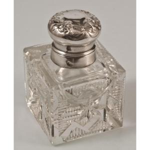 Crystal And Silver Inkwell With Minerve Hallmark