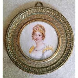 Miniature Portrait Of Empress Marie Louise Wife Of Napoleon