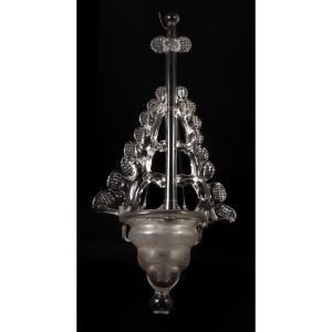 Large Sconce Stoup In Spun Glass
