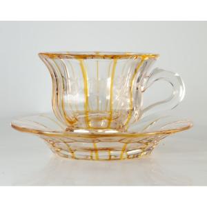 Tasse à thé " Souvenir " en cristal taillé