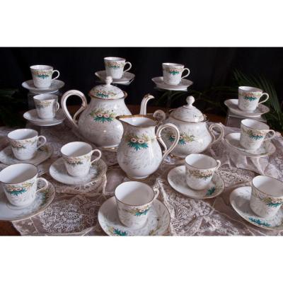 Jean Pouyat Limoges Coffee Tea Set Porcelain Decor Daisies