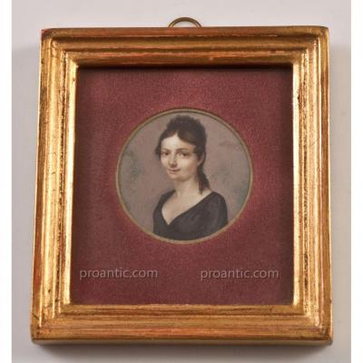 Miniature Portrait De Jeune Femme 