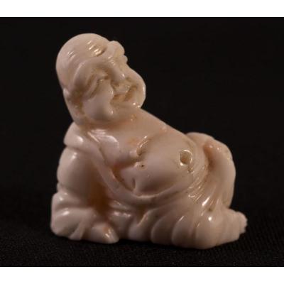 Netsuke White Coral Buddha