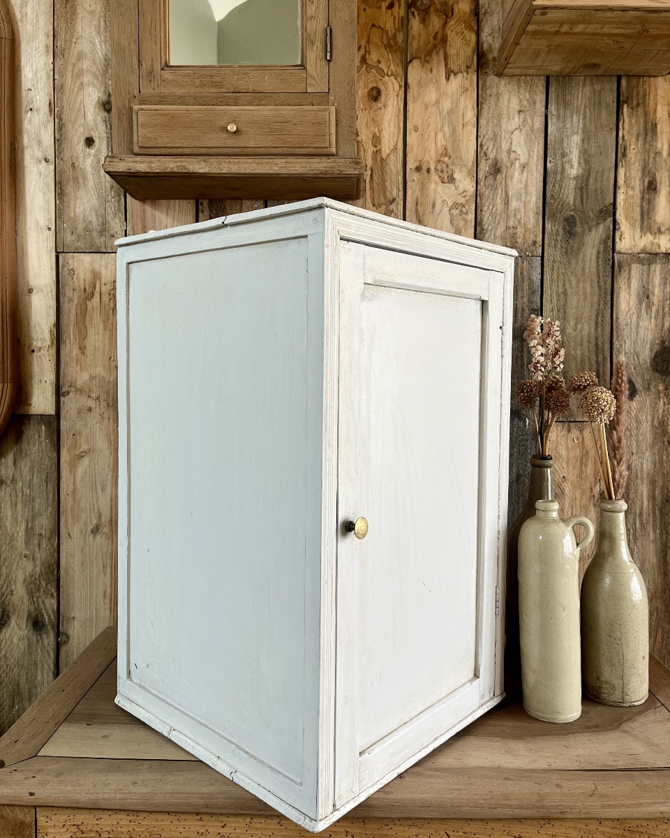 Large Medicine Cabinet / Patinated Bedside Table)-photo-2