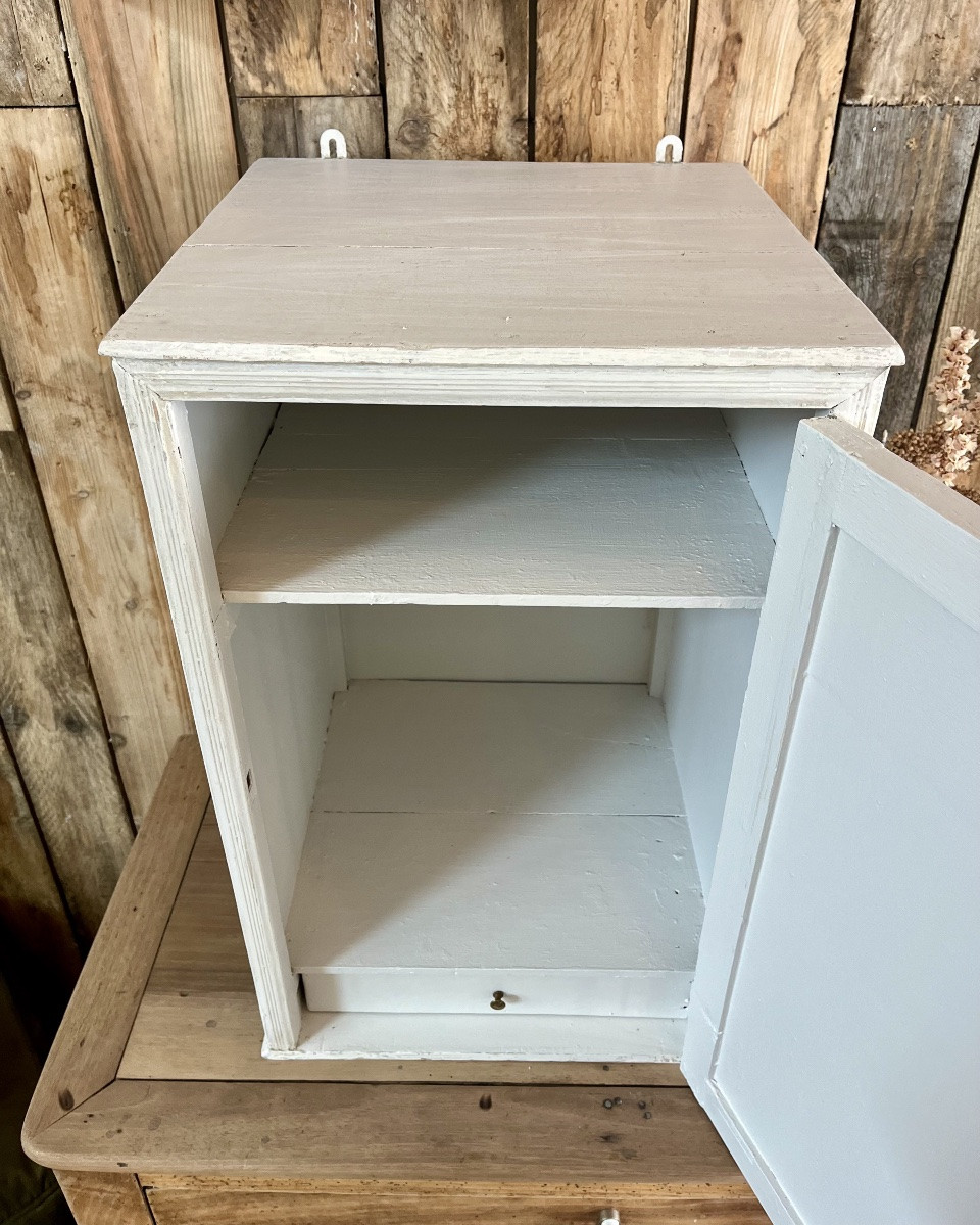 Large Medicine Cabinet / Patinated Bedside Table)-photo-4