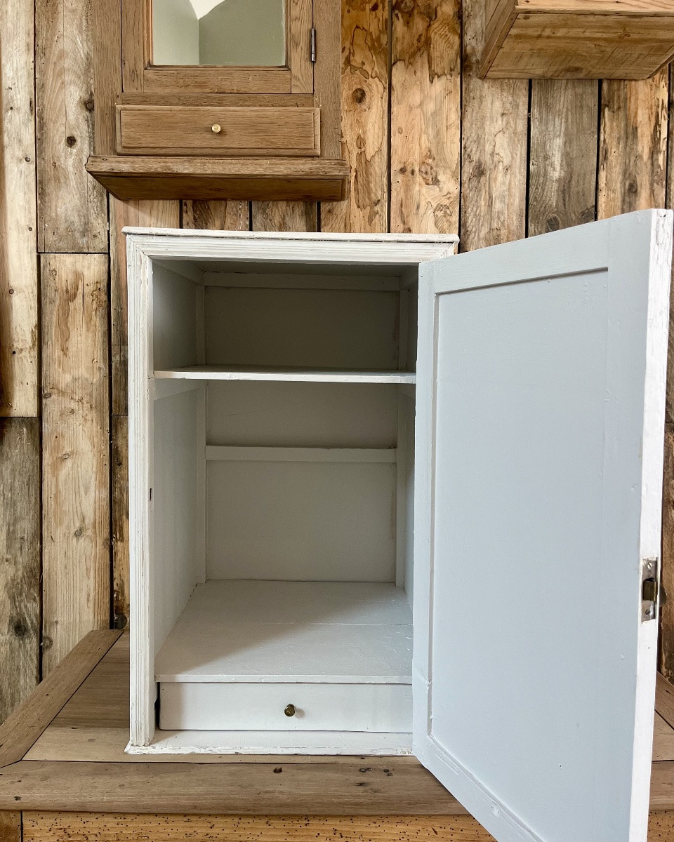 Large Medicine Cabinet / Patinated Bedside Table)-photo-2