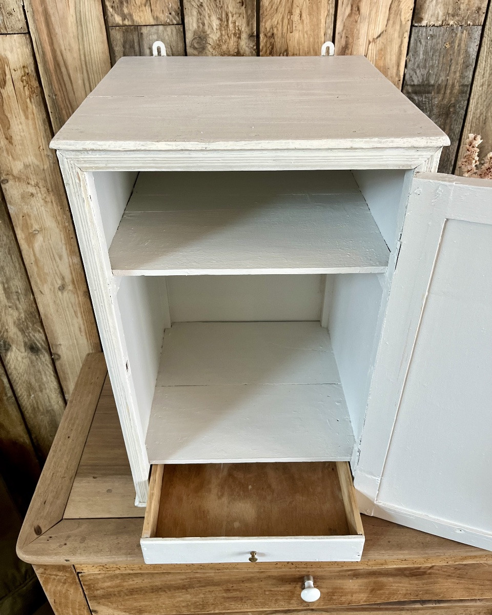 Large Medicine Cabinet / Patinated Bedside Table)-photo-3