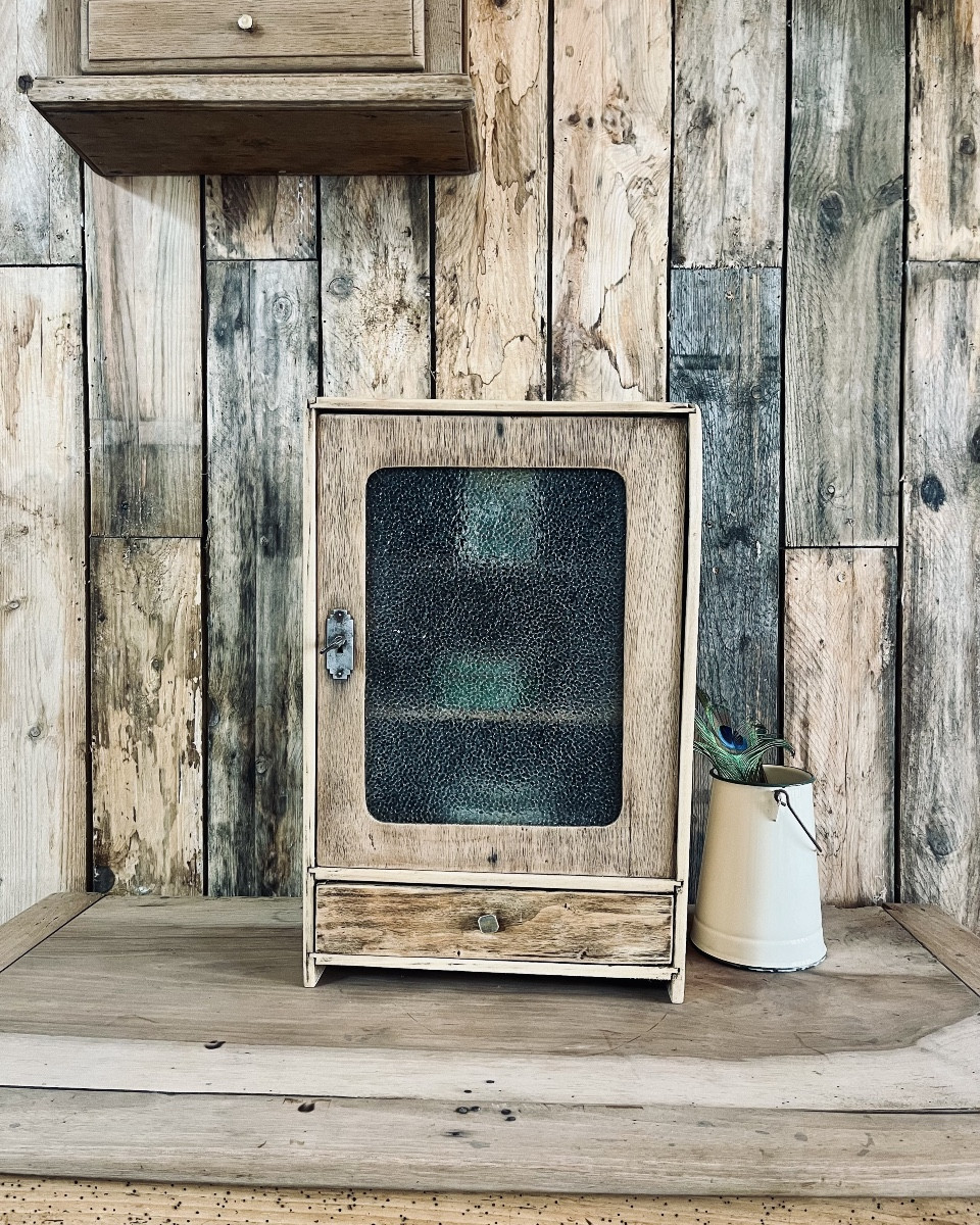 Wooden And Hammered Glass Cabinet (renovated)